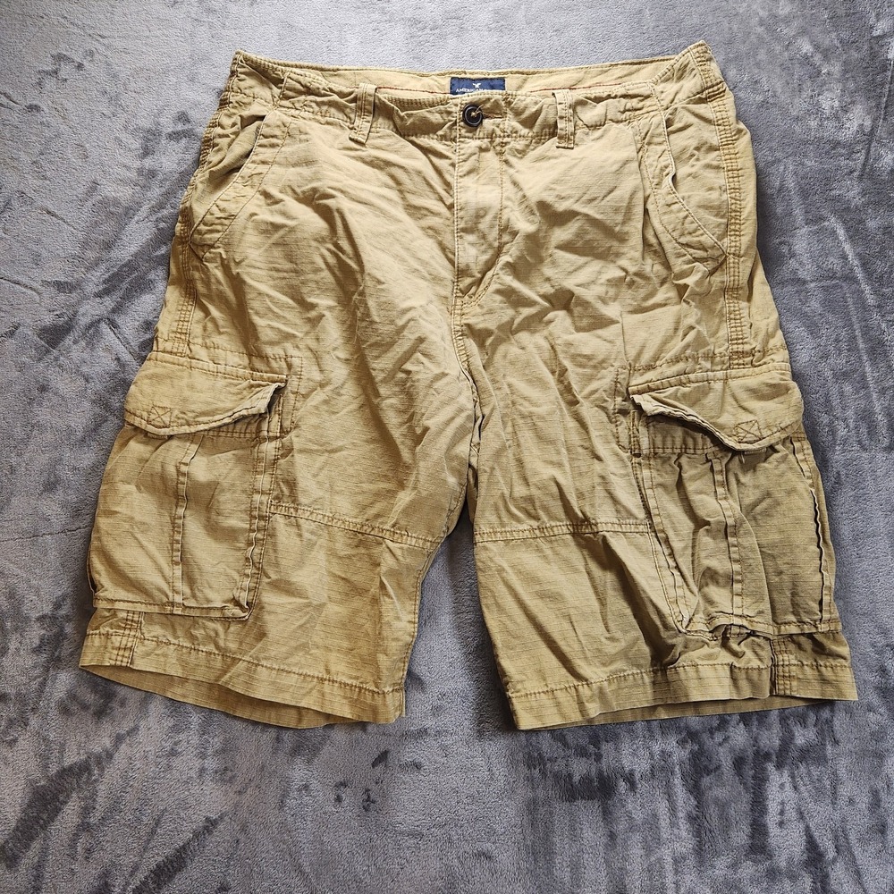 American Eagle Shorts Mens 36 Beige Khaki Longboard Cargo 90s Y2K
